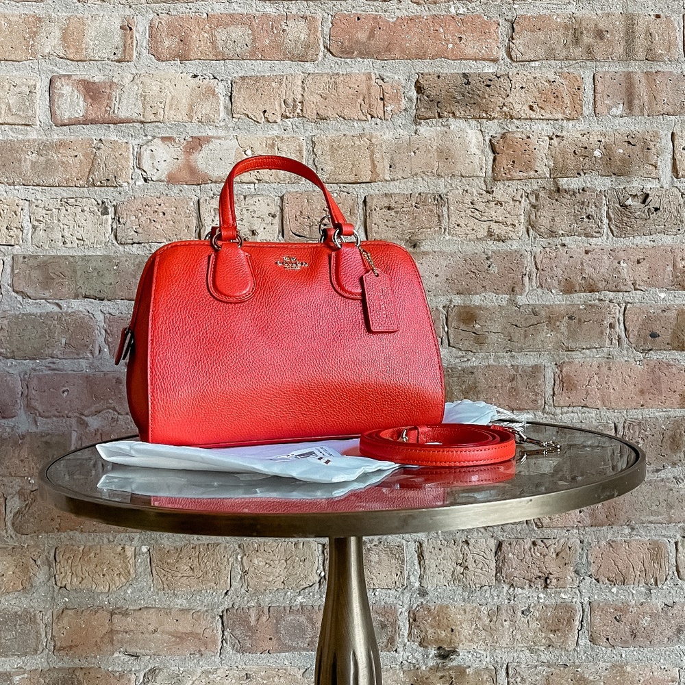Coach Red Leather Handbag - Picture 5 of 15
